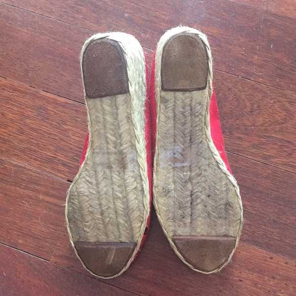 Ralph Lauren Red Wedge Sandals. Sz 8.5 - Picture 3 of 4